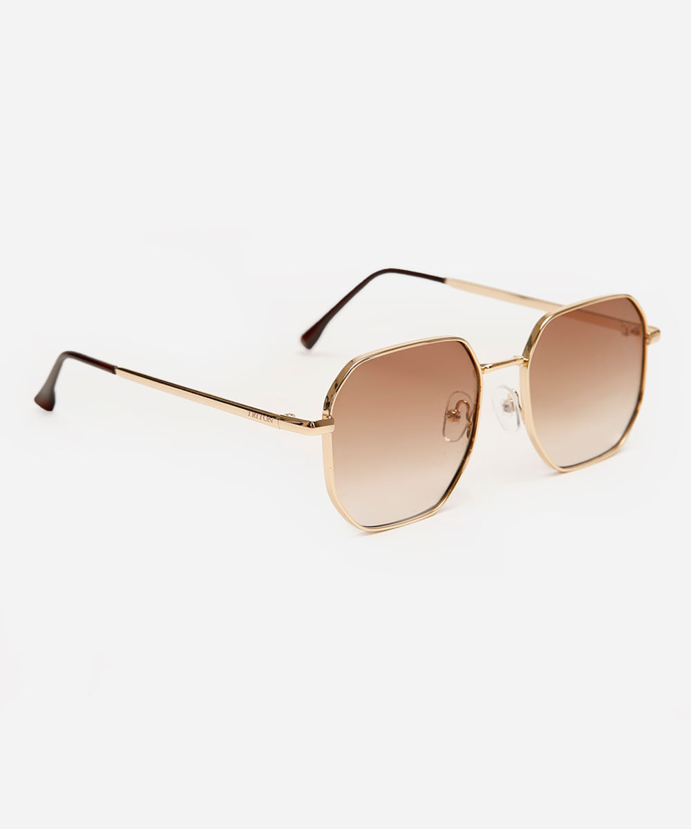 óculos de sol oval triton unissex dourado