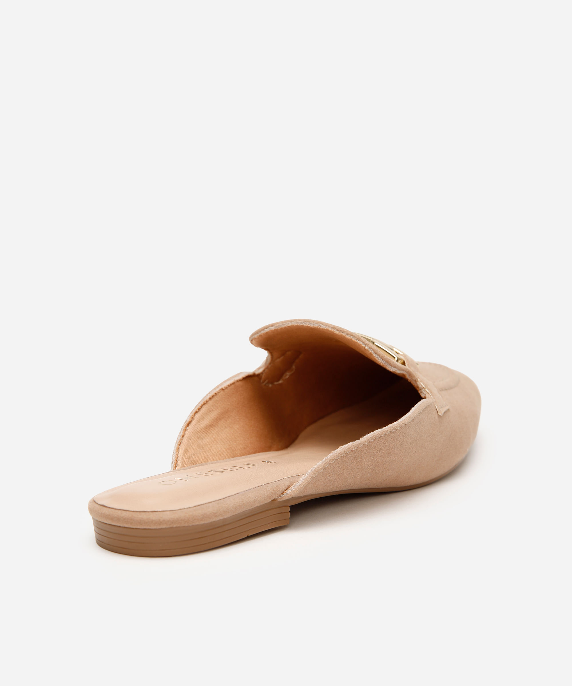 mule texturizado com fivela oneself bege