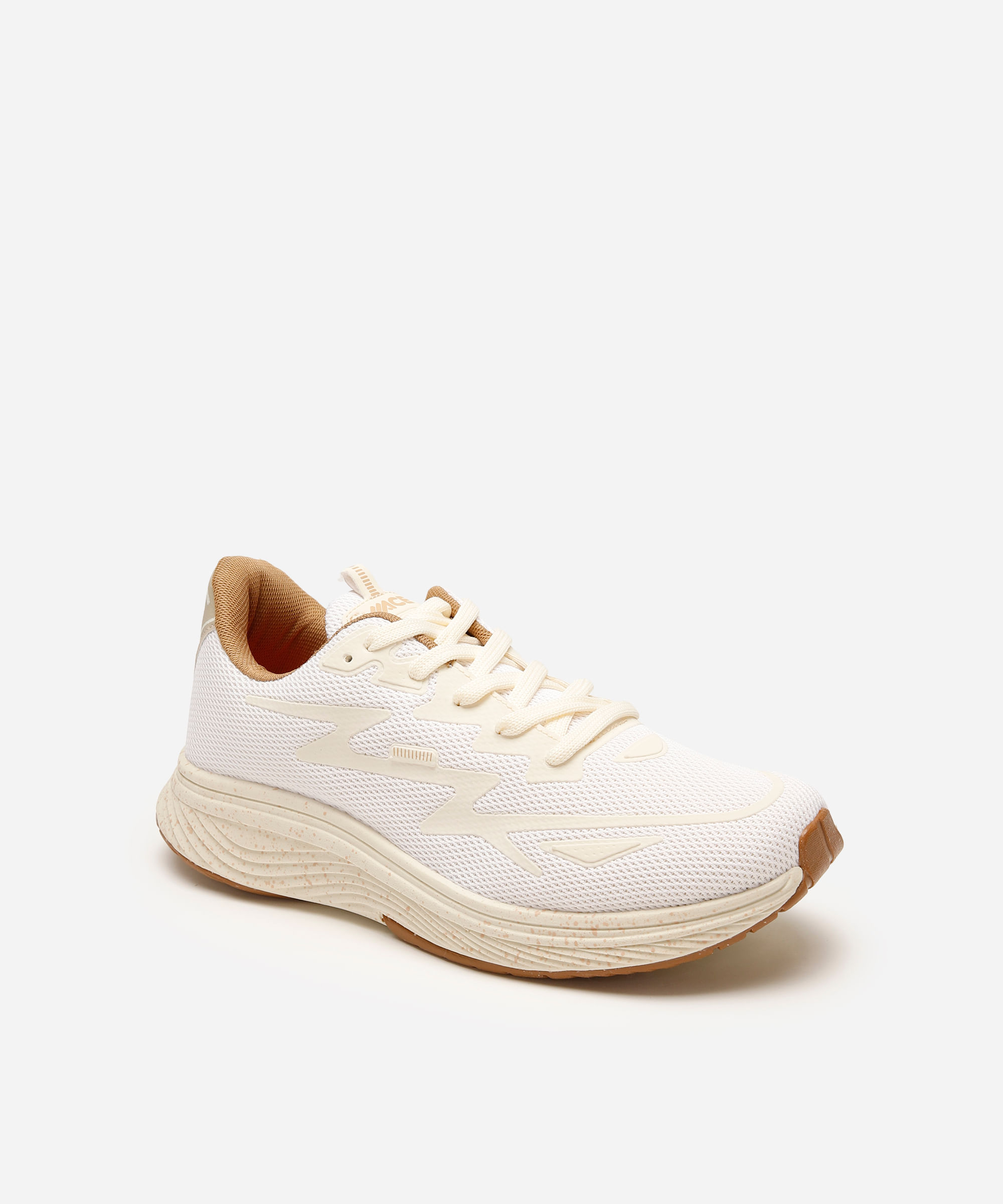 tênis esportivo texturizado off white