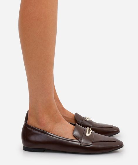 mocassim com fivela oneself marrom