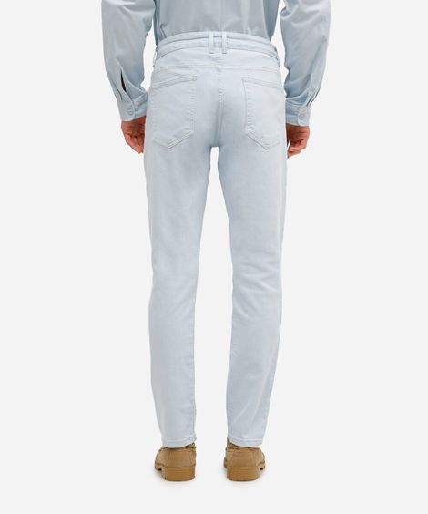 calça slim jeans com bolsos azul