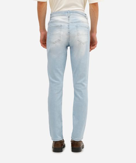 calça skinny jeans com bolsos azul