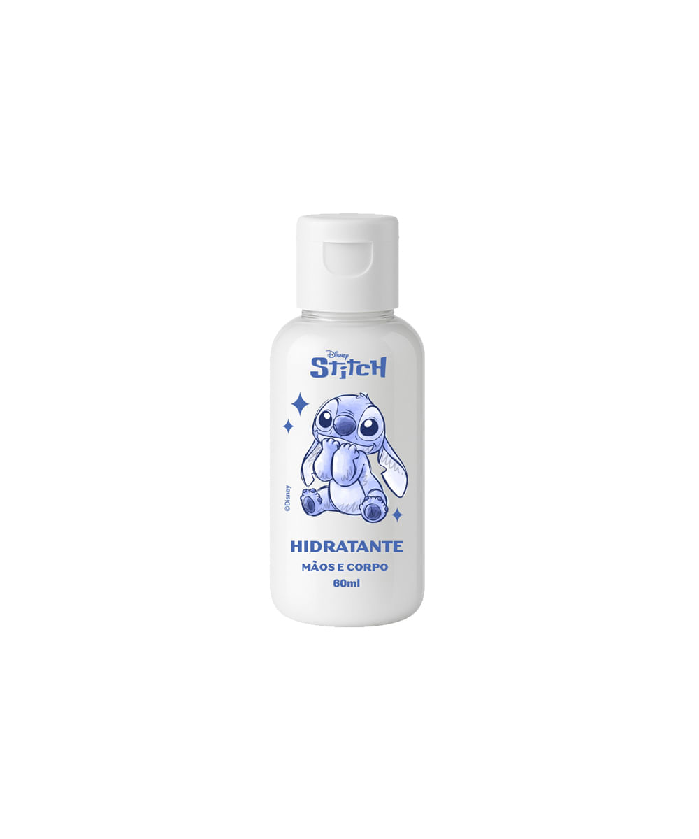 kit infantil stitch lip shine hidratante mãos e corpo