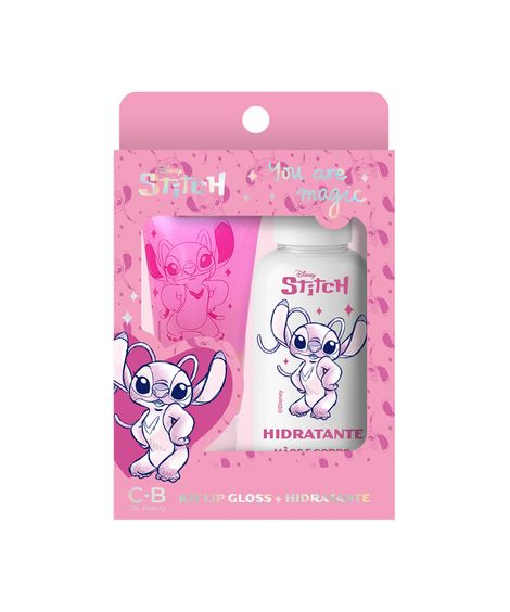 kit infantil angel lip shine hidratante mãos e corpo