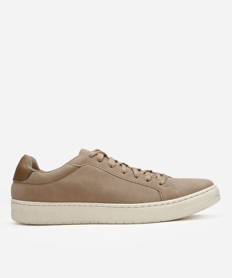 sapatênis de suede com recortes oneself bege
