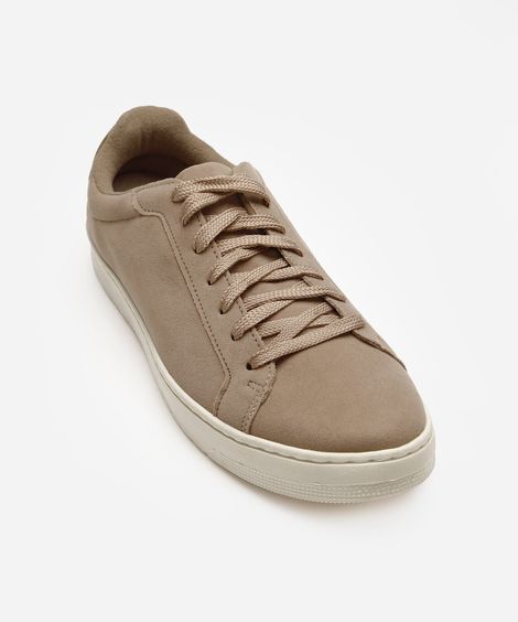 sapatênis de suede com recortes oneself bege