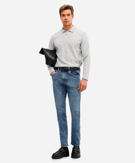 calça slim masculina jeans azul