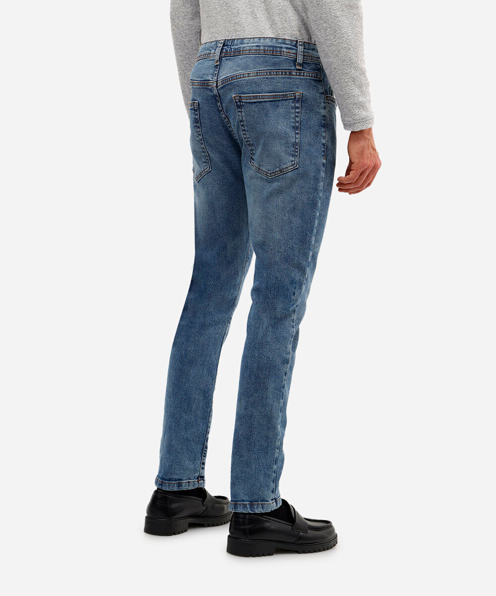 calça slim masculina jeans azul