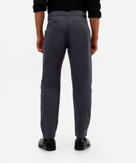 calça chino slim masculina de sarja cinza