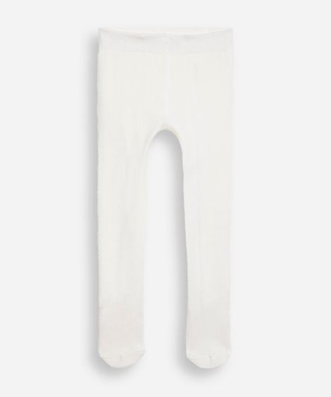 meia calça infantil com algodão off white