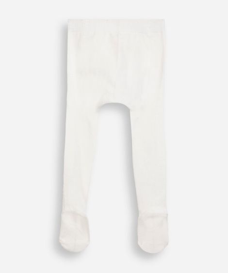meia calça infantil com algodão off white