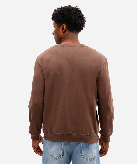 camiseta masculina de algodão bordado paradise marrom