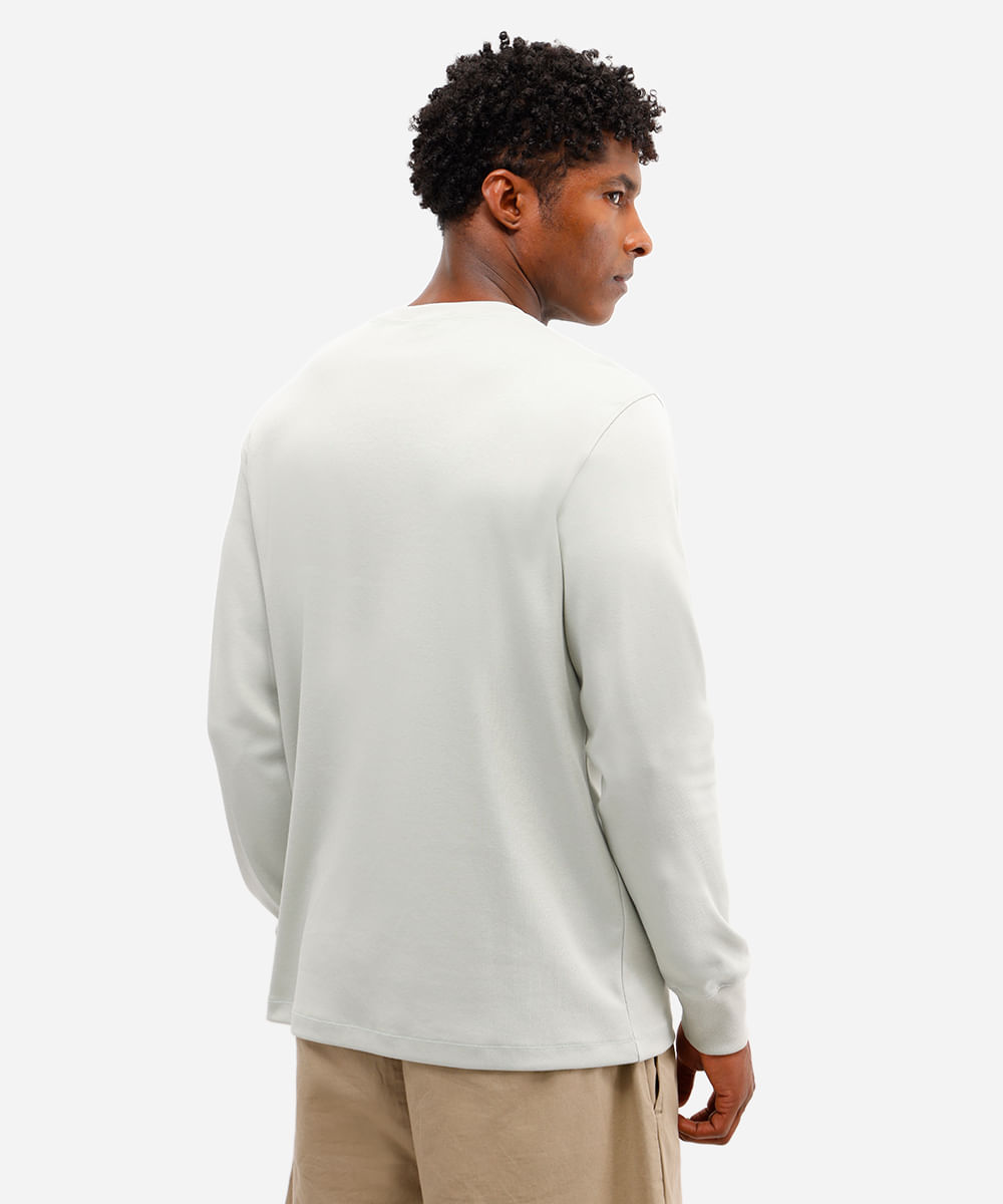 camiseta masculina de algodão peruano básica gola redonda verde