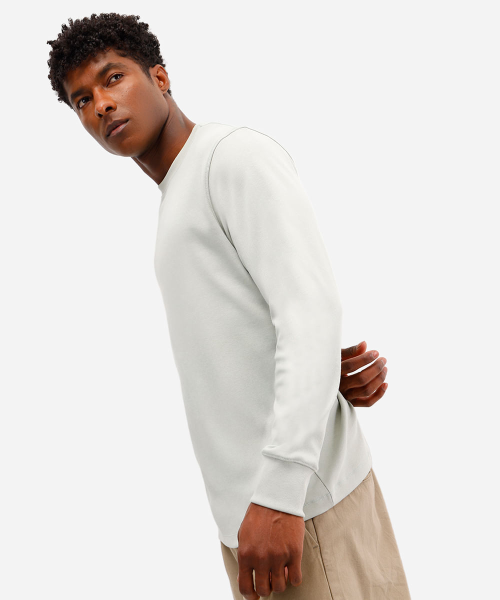 camiseta masculina de algodão peruano básica gola redonda verde