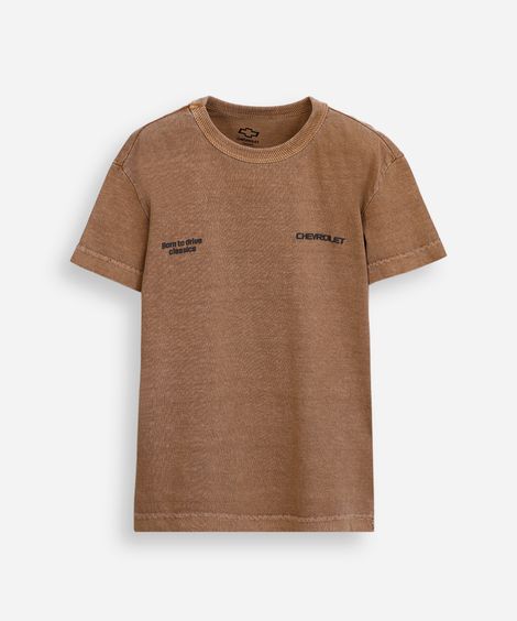 camiseta infantil de algodão chevrolet opala estonada marrom