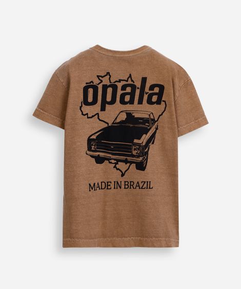 camiseta infantil de algodão chevrolet opala estonada marrom