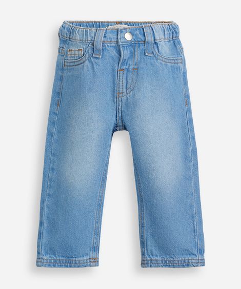 calça jeans infantil cós elástico azul
