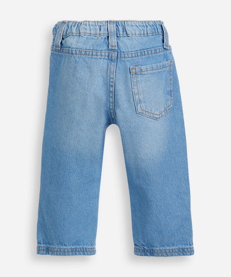 calça jeans infantil cós elástico azul