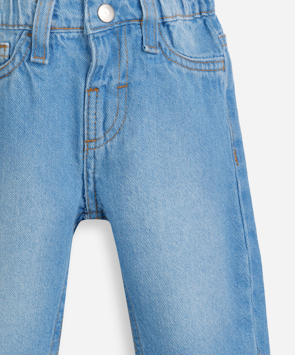 calça jeans infantil cós elástico azul