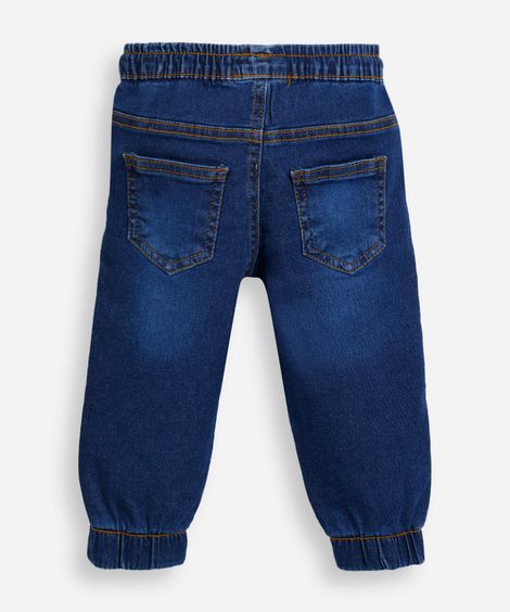 calça infantil moletom jeans azul