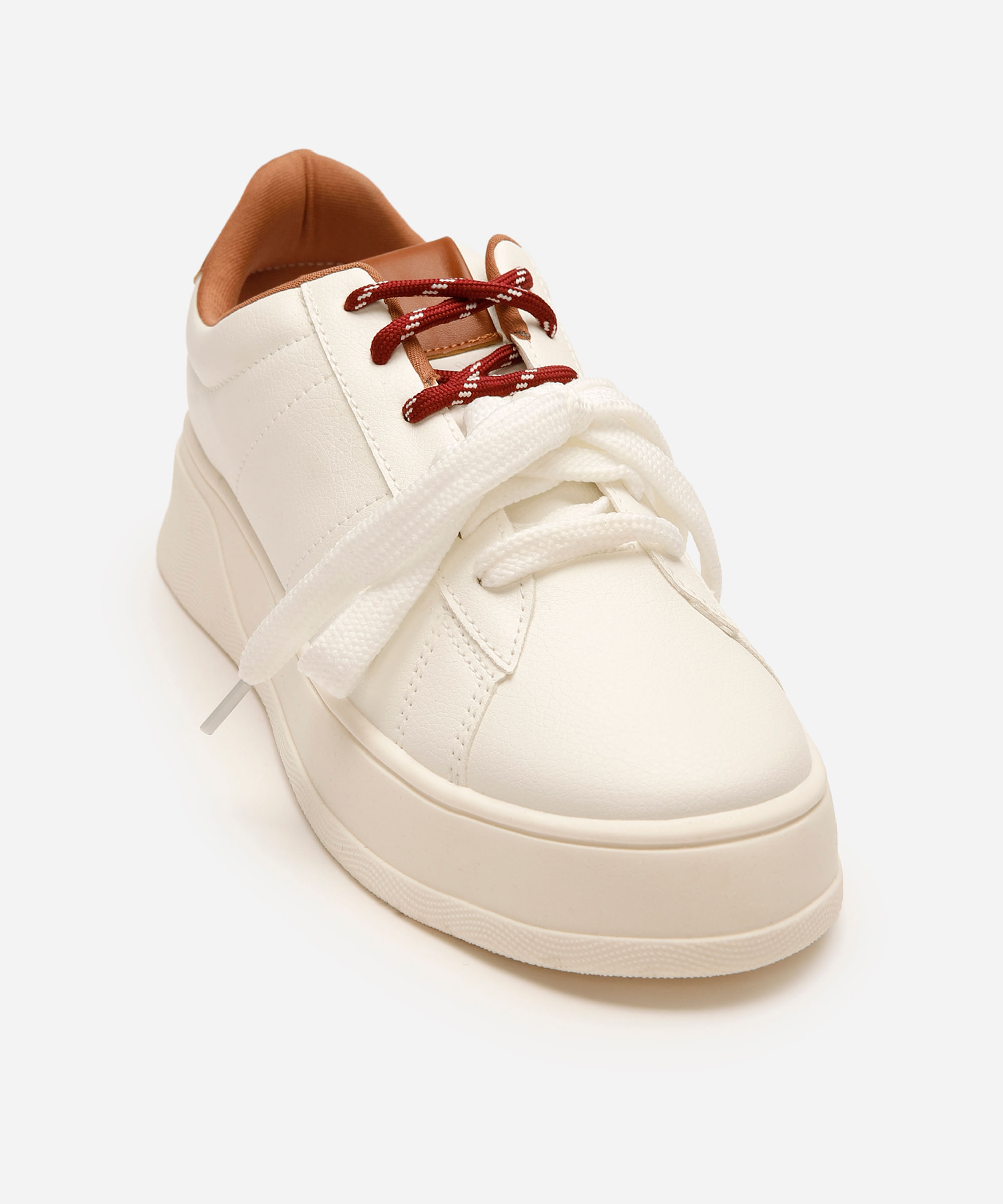 tênis plataforma cadarço duplo oneself branco