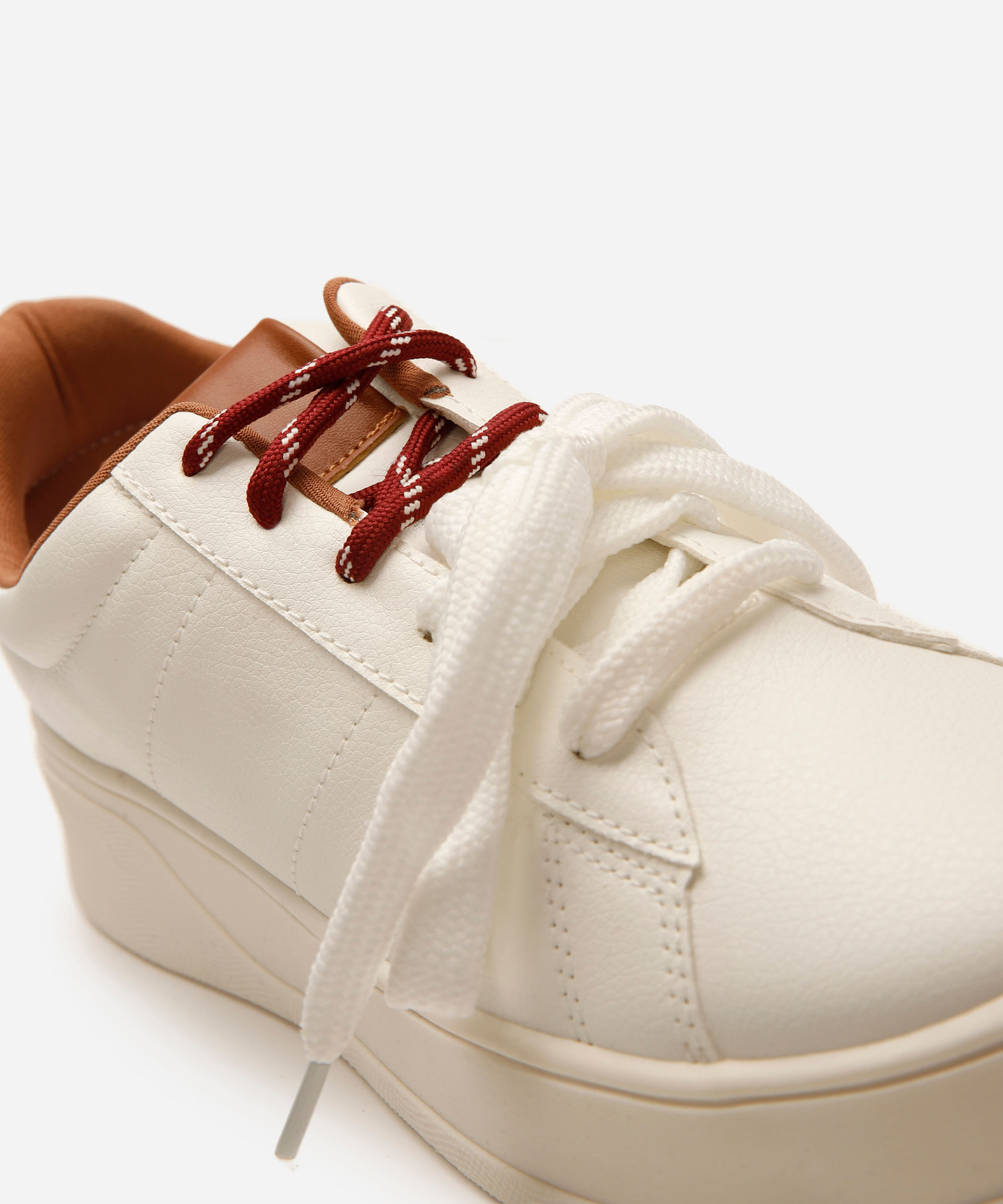 tênis plataforma cadarço duplo oneself branco