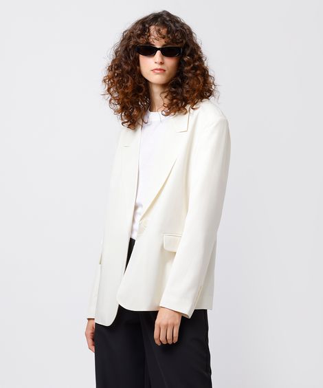 blazer feminino de alfaiataria oversized mindset off white