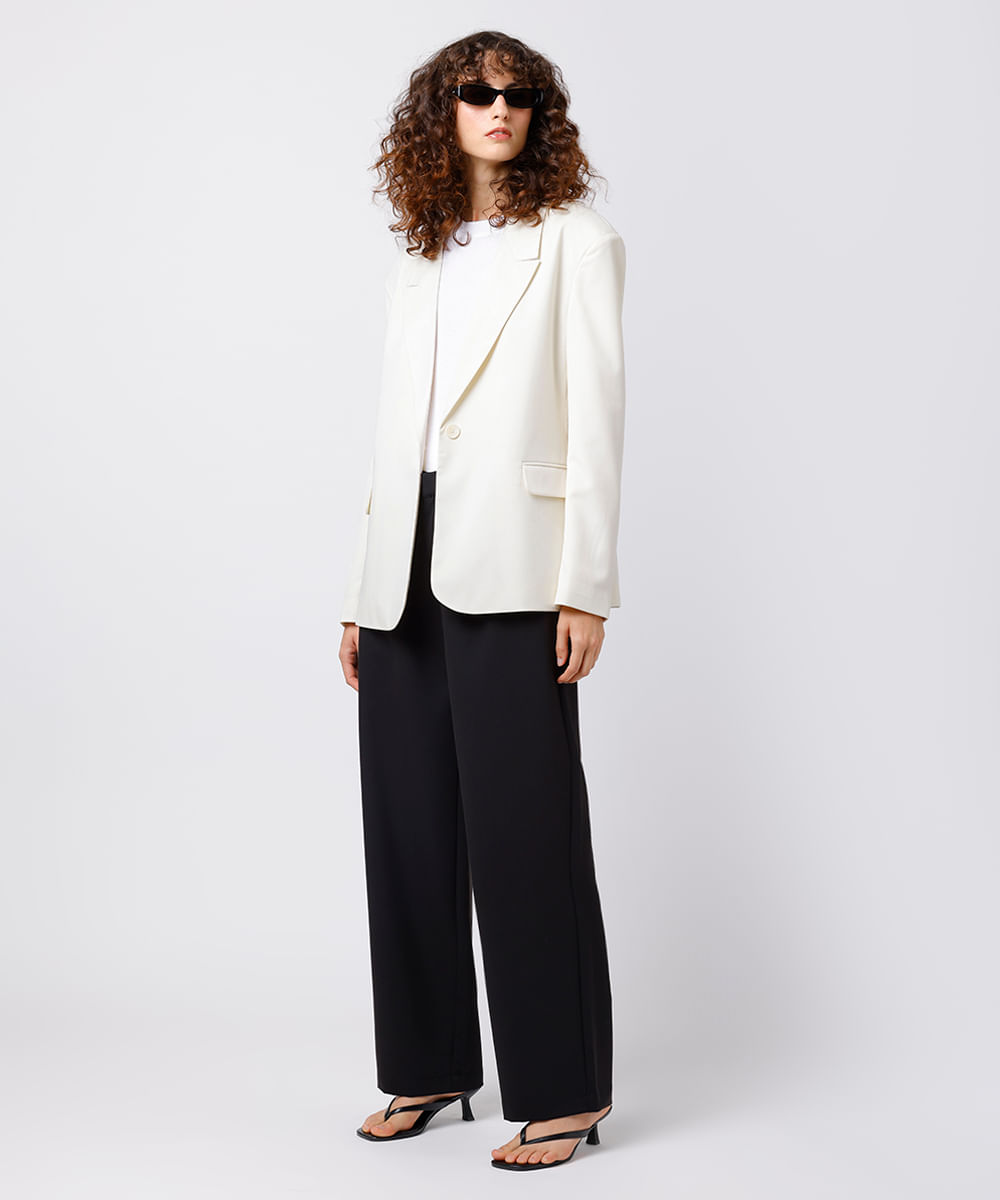 blazer feminino de alfaiataria oversized mindset off white