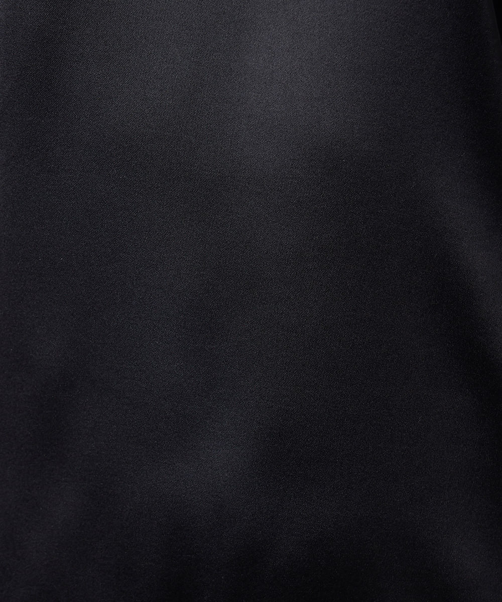 vestido midi feminino frente única acetinado mindset preto