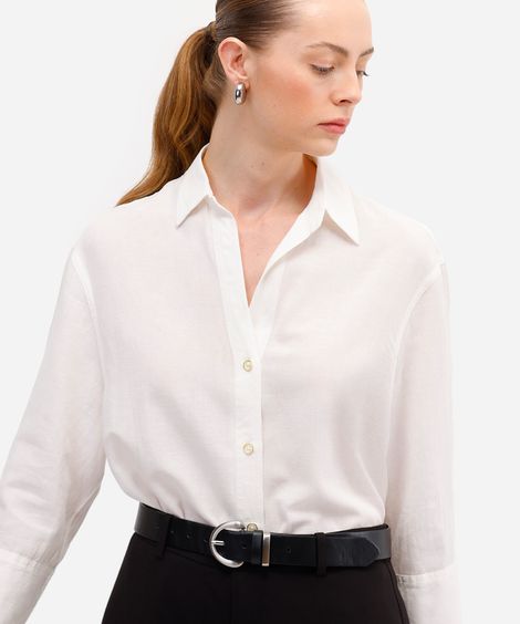 camisa feminina com linho off white