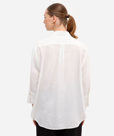 camisa feminina com linho off white