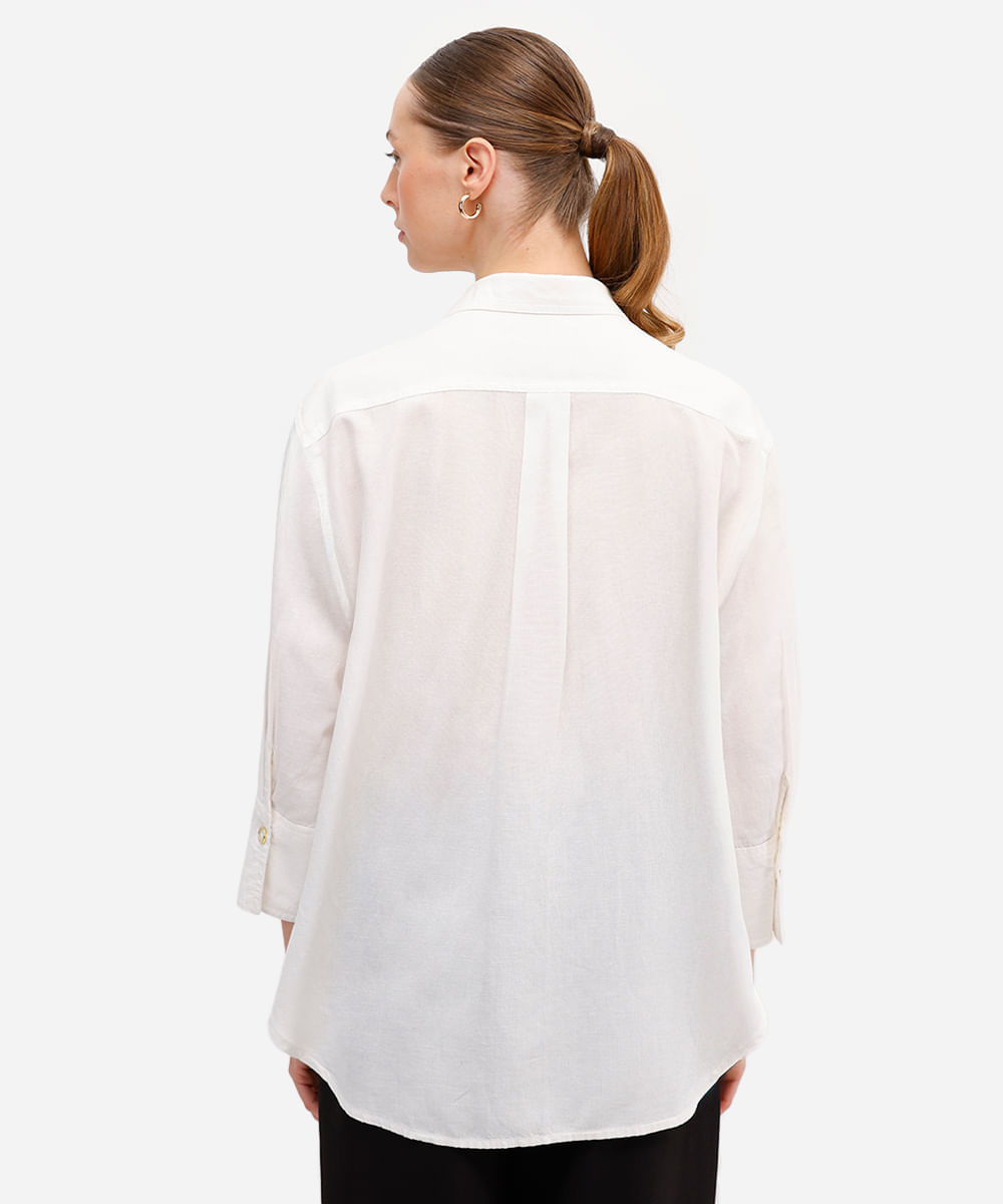 camisa feminina com linho off white