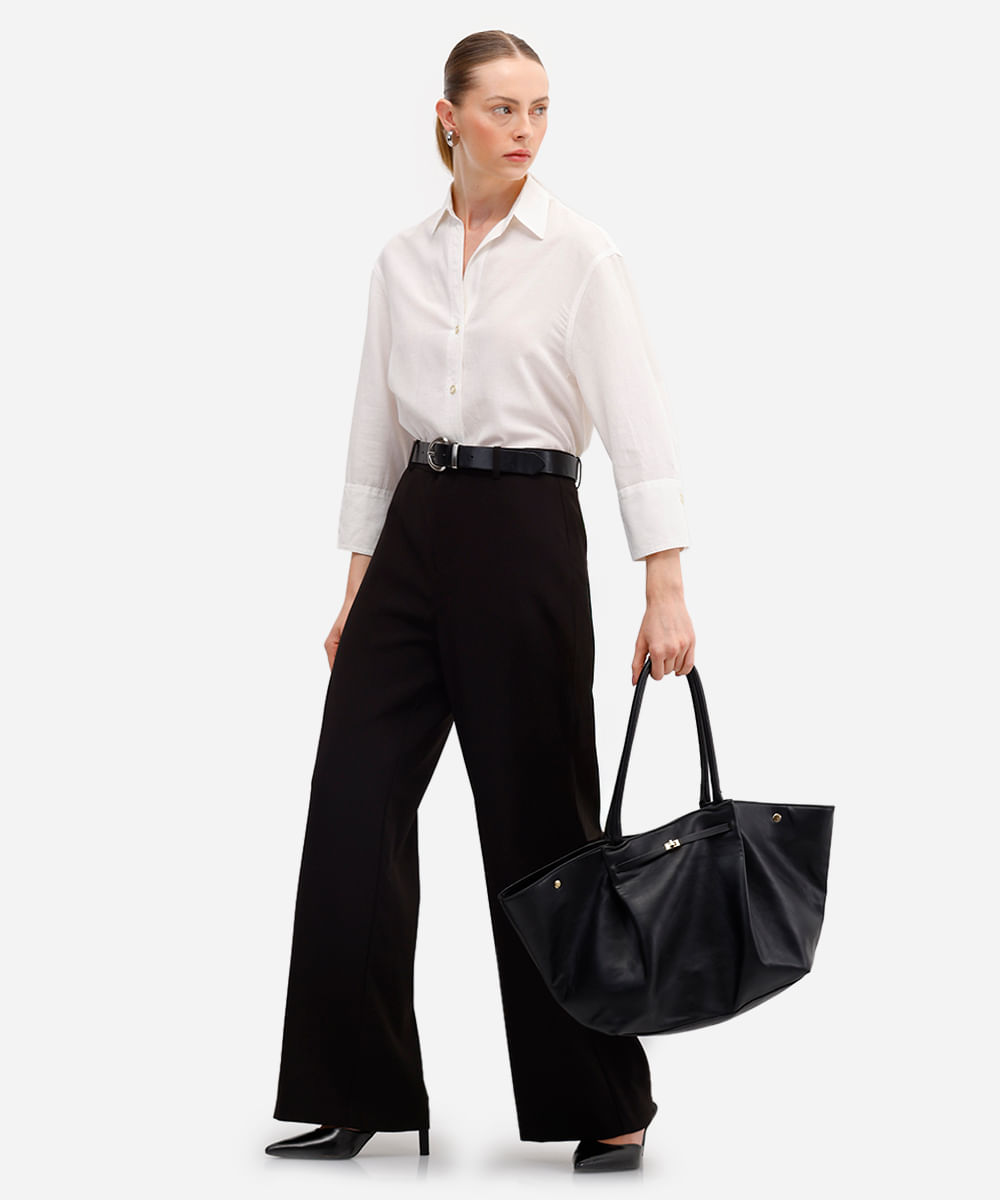 camisa feminina com linho off white