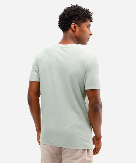 camiseta masculina manga curta texturizada verde