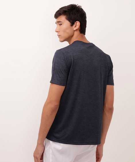 camiseta com listra lateral esportiva azul