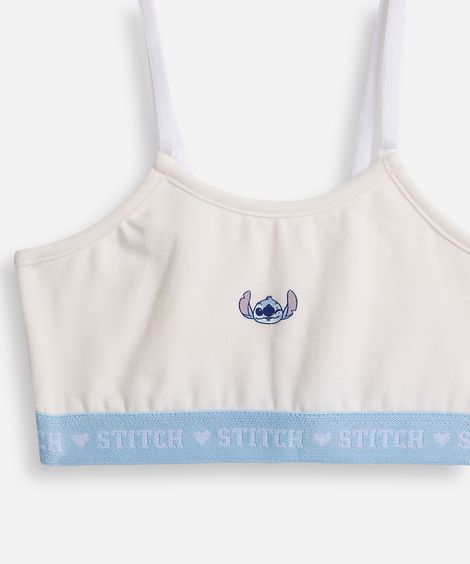 kit de 2 sutiãs infantil de algodão stitch - azul