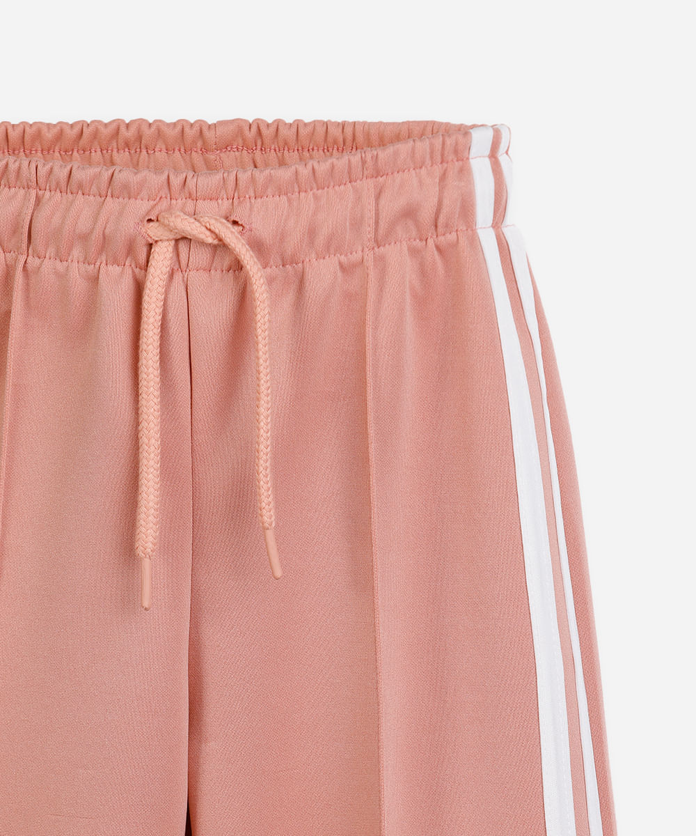 calça reta infantil com listras rosa