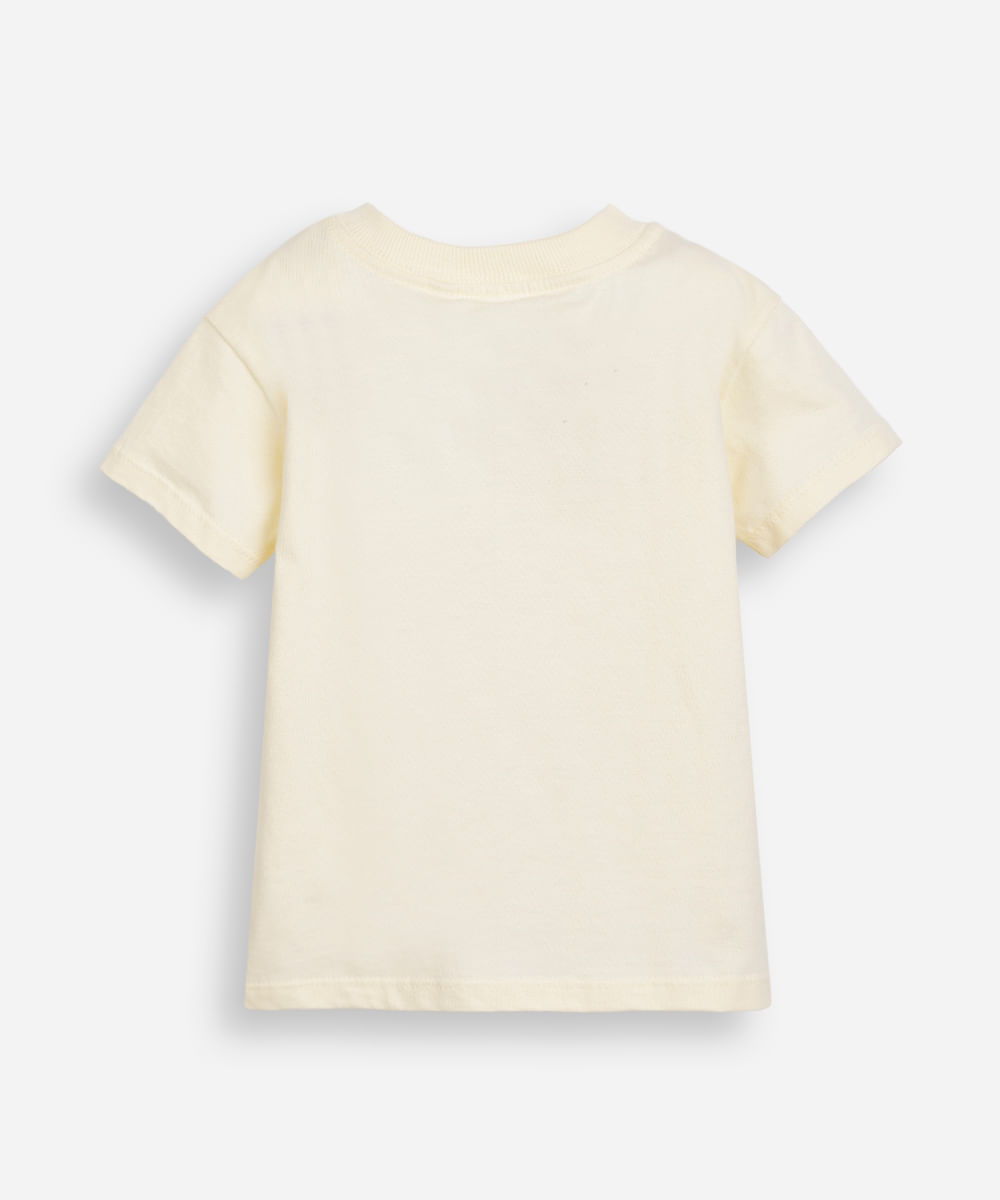 camiseta infantil de algodão manga curta snoopy amarela