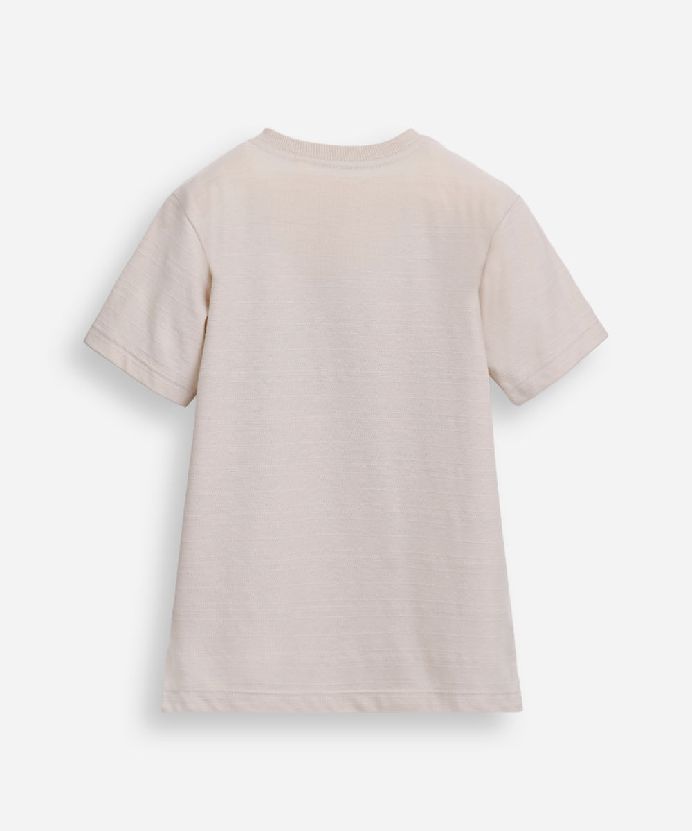 camiseta infantil manga curta minecraft bege