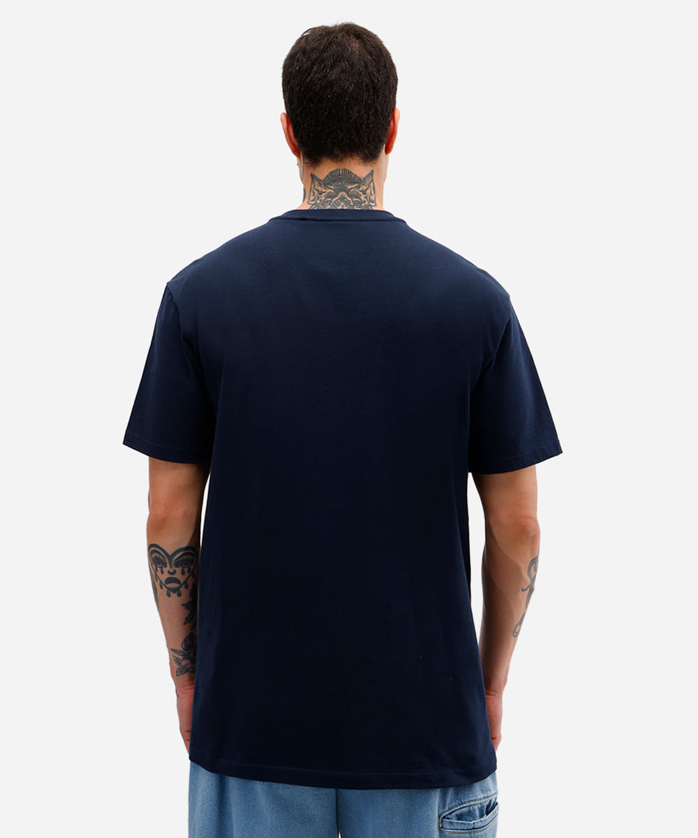 camiseta relaxed fit de algodão manga curta super homem azul