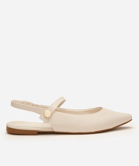 sapatilha boneca bico fino texturizada oneself off white