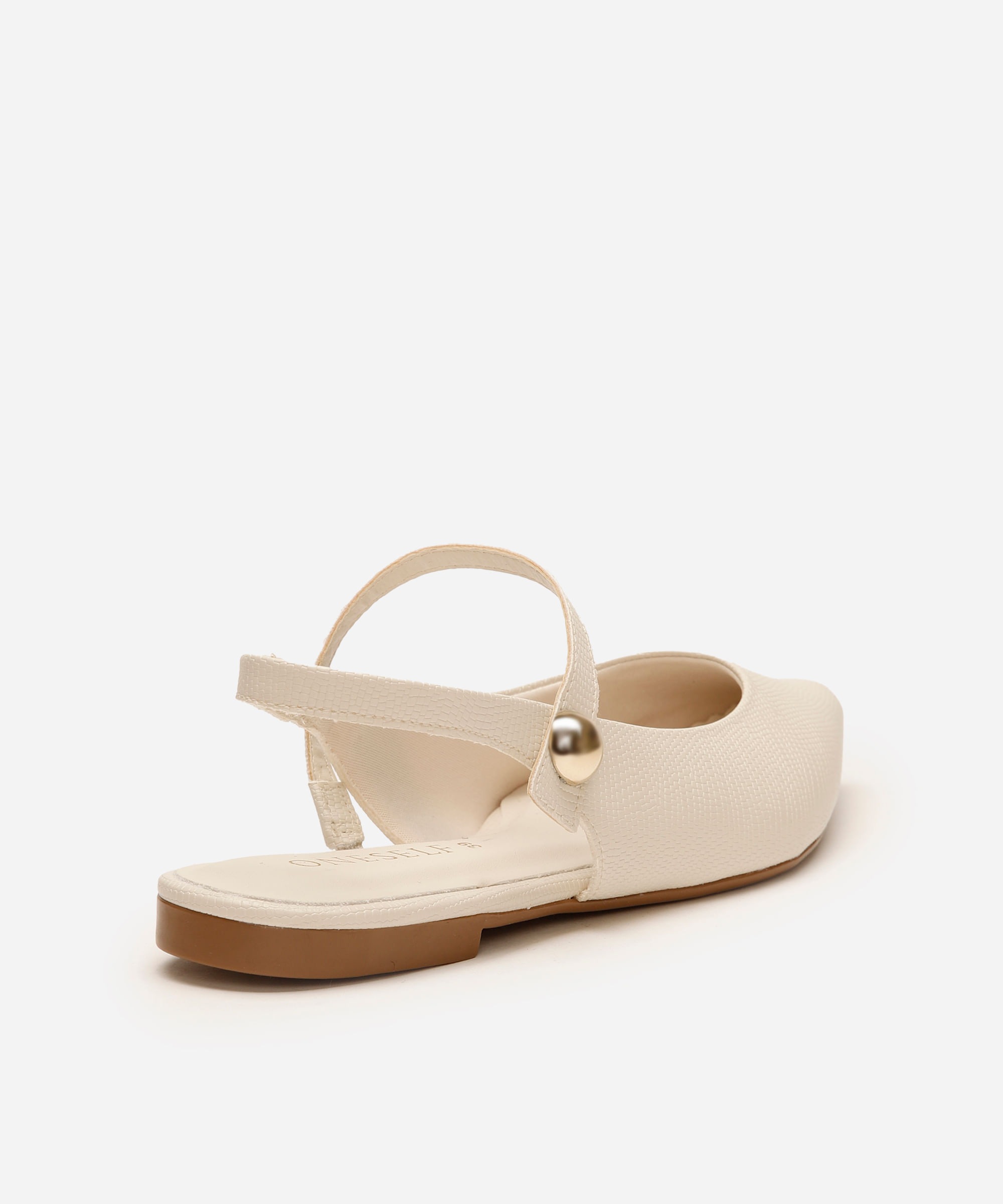 sapatilha boneca bico fino texturizada oneself off white
