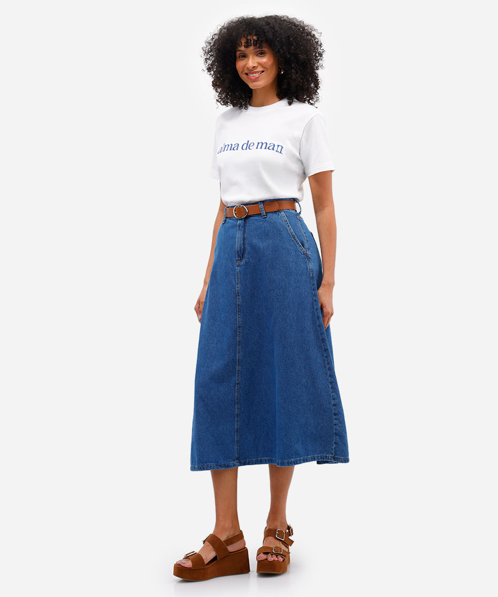 camiseta feminina de algodão alma de mar off white