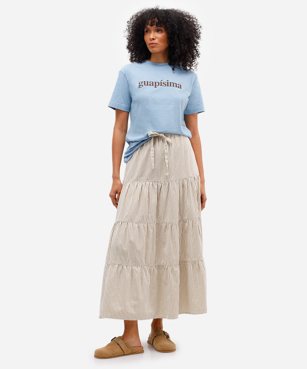 camiseta feminina de algodão guapíssima azul