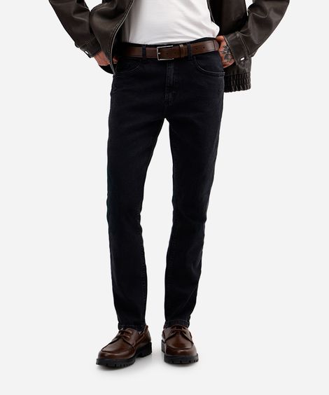 calça skinny masculina jeans destroyed preta