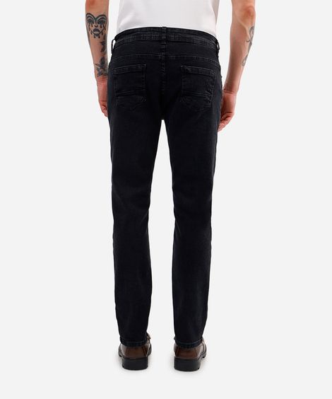 calça skinny masculina jeans destroyed preta