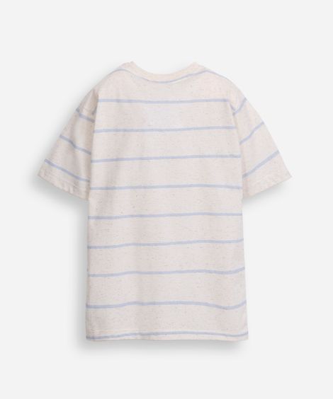 camiseta infantil com linho listrada azul