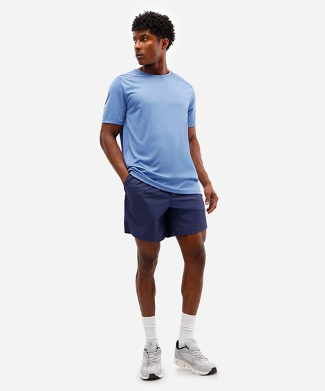 short masculino esportivo de poliamida azul
