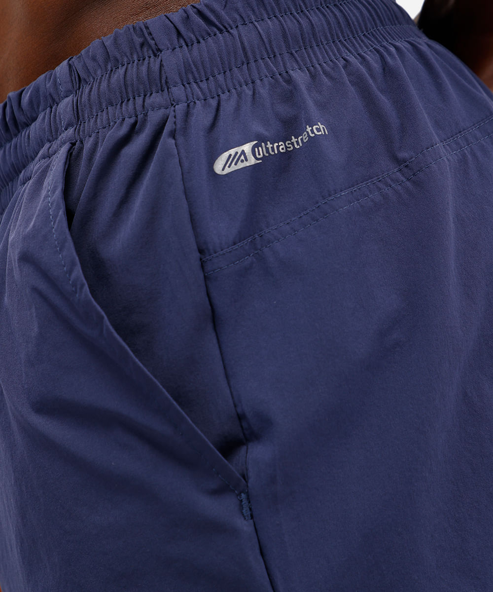 short masculino esportivo de poliamida azul