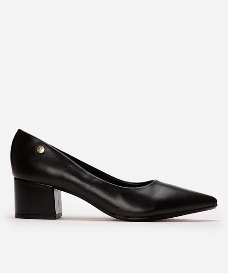 scarpin feminino vizzano salto quadrado preto